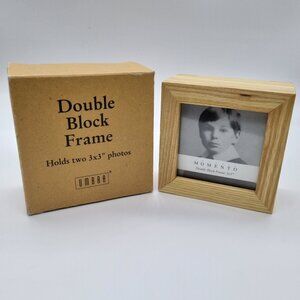 NWOT - Vintage Umbra "Momento" Double Block Wood Picture Frame